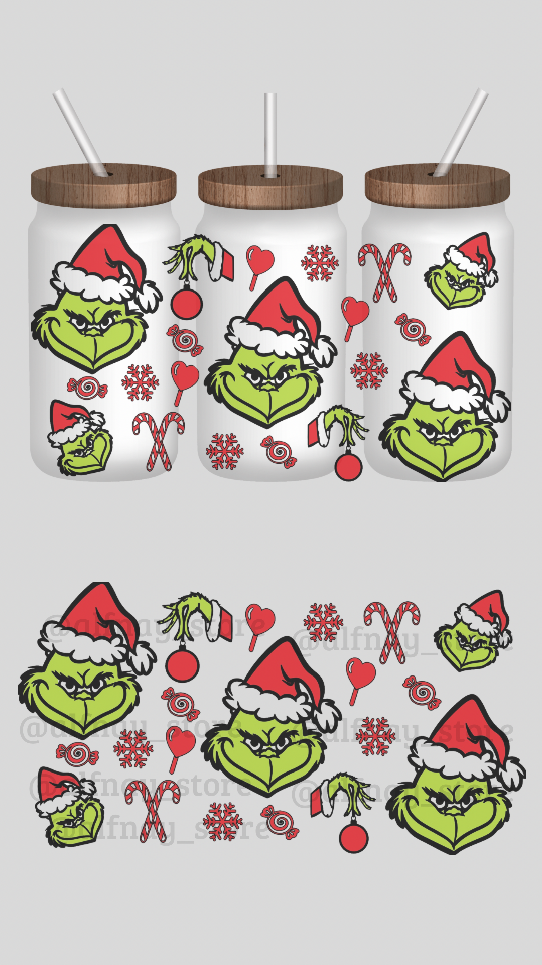 Vaso vinilado Grinch navidad